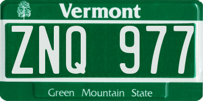 VT license plate ZNQ977