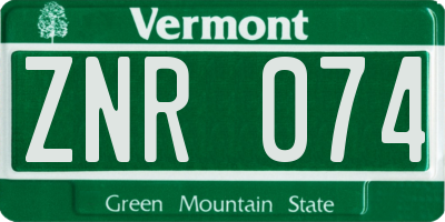 VT license plate ZNR074