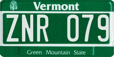 VT license plate ZNR079