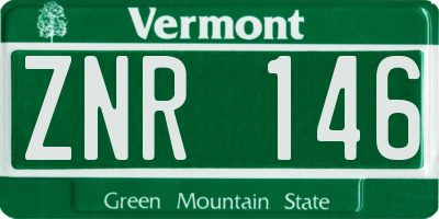 VT license plate ZNR146