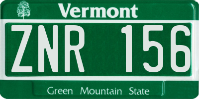 VT license plate ZNR156
