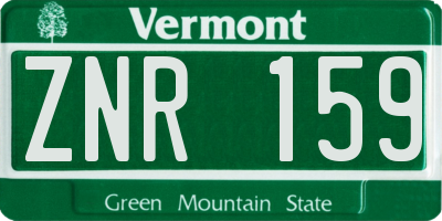 VT license plate ZNR159