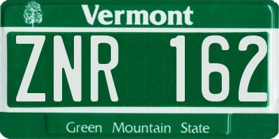 VT license plate ZNR162