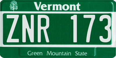 VT license plate ZNR173