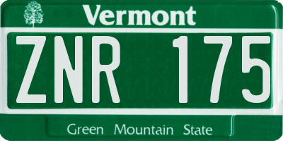 VT license plate ZNR175
