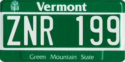 VT license plate ZNR199