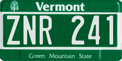 VT license plate ZNR241
