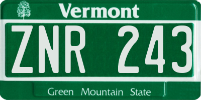 VT license plate ZNR243