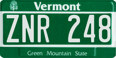 VT license plate ZNR248