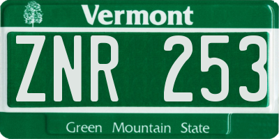 VT license plate ZNR253