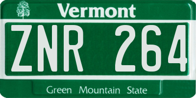 VT license plate ZNR264