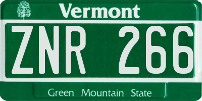 VT license plate ZNR266
