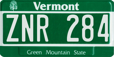 VT license plate ZNR284