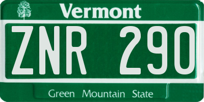 VT license plate ZNR290