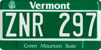 VT license plate ZNR297