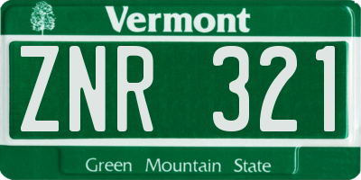VT license plate ZNR321