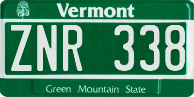 VT license plate ZNR338