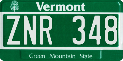 VT license plate ZNR348