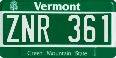 VT license plate ZNR361
