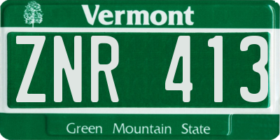 VT license plate ZNR413