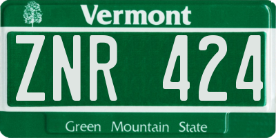 VT license plate ZNR424