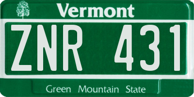 VT license plate ZNR431