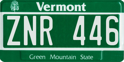 VT license plate ZNR446