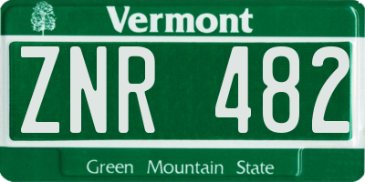 VT license plate ZNR482
