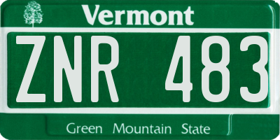 VT license plate ZNR483