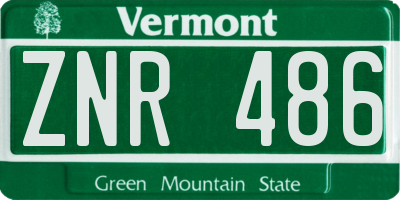 VT license plate ZNR486