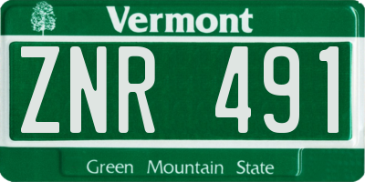 VT license plate ZNR491