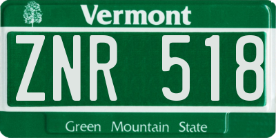 VT license plate ZNR518