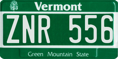 VT license plate ZNR556
