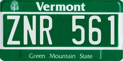 VT license plate ZNR561