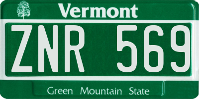 VT license plate ZNR569
