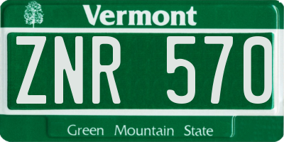 VT license plate ZNR570