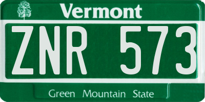 VT license plate ZNR573