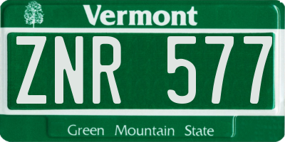 VT license plate ZNR577