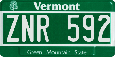 VT license plate ZNR592