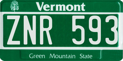 VT license plate ZNR593