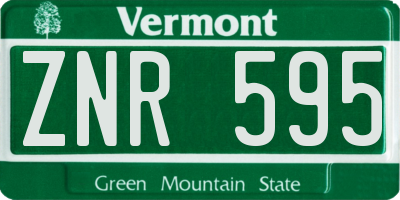VT license plate ZNR595