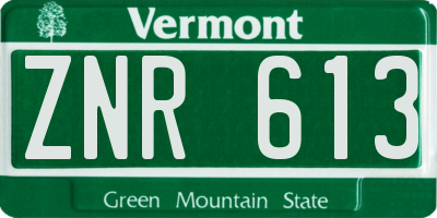 VT license plate ZNR613