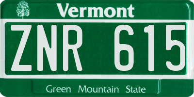 VT license plate ZNR615