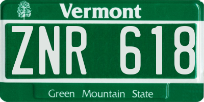 VT license plate ZNR618