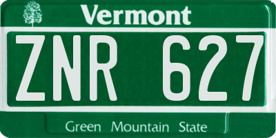 VT license plate ZNR627