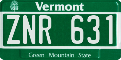 VT license plate ZNR631