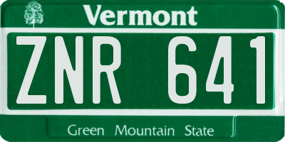 VT license plate ZNR641