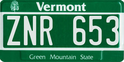VT license plate ZNR653