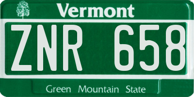 VT license plate ZNR658