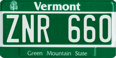VT license plate ZNR660